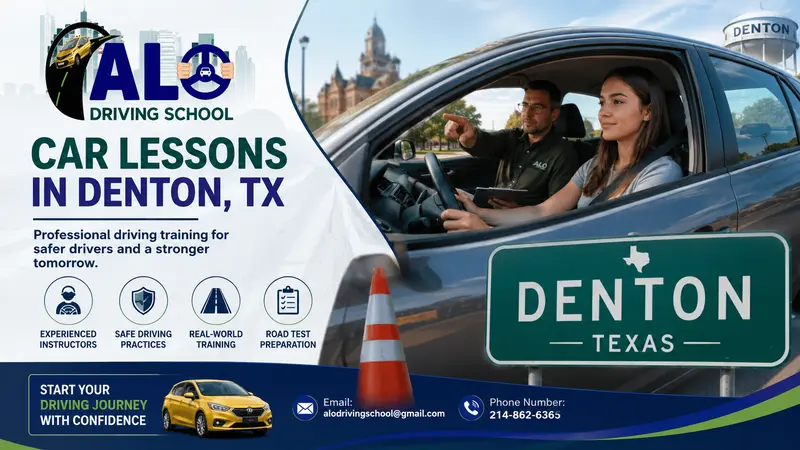 Car Lessons in Denton, TX | Professional Driving Training Banner